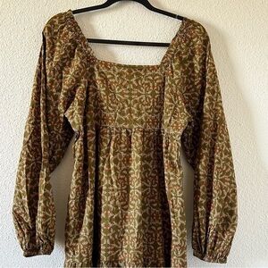 Universal Thread Women’s Dress Medium Bell Sleeves Frill Pockets Peasant Cottage